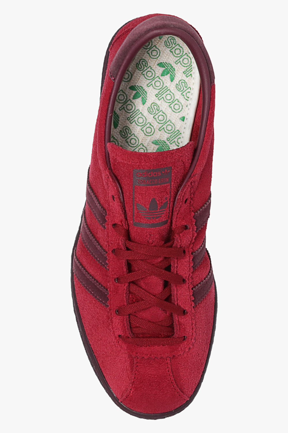 Red adidas clearance with clear bottom